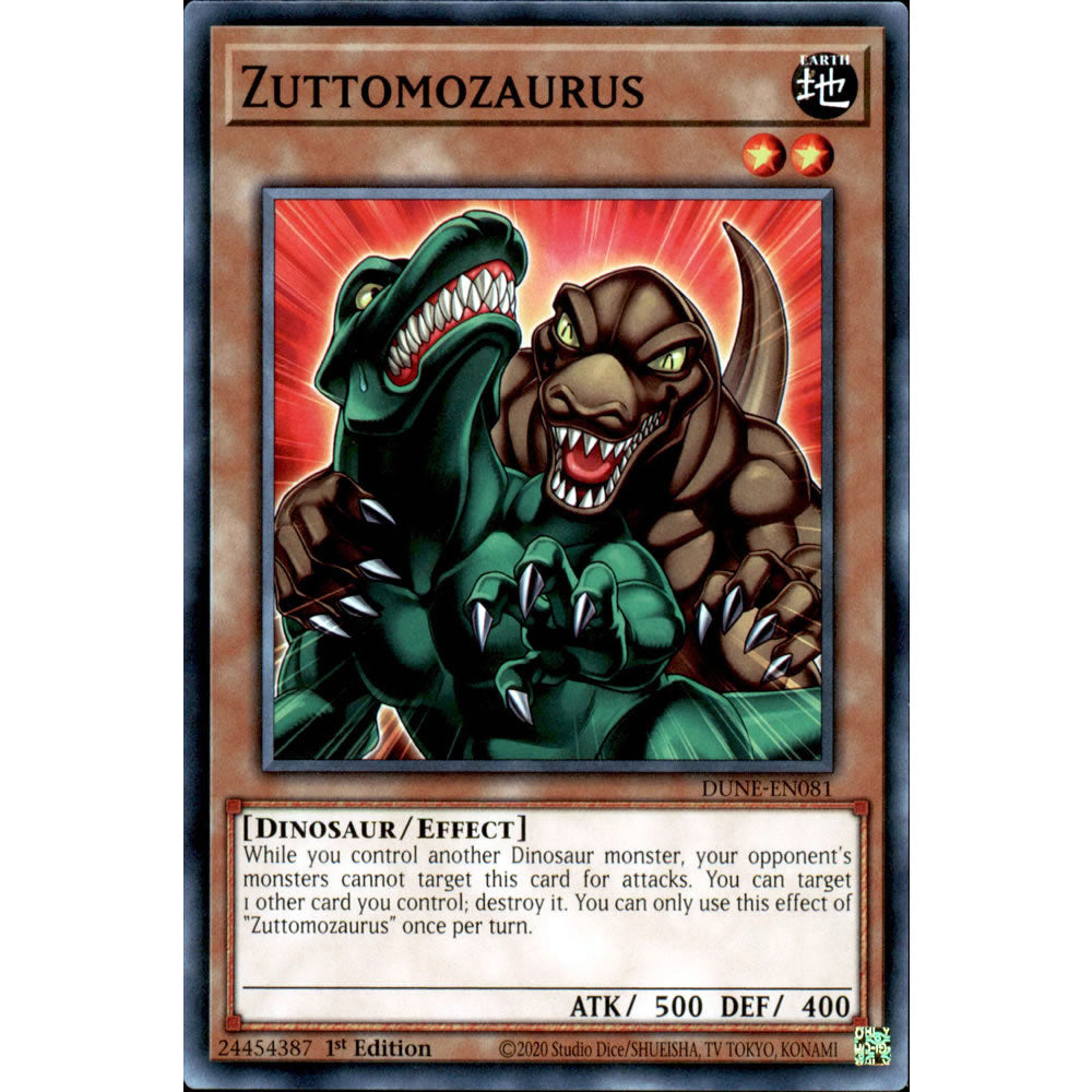 Zuttomozaurus DUNE-EN081 Yu-Gi-Oh! Card from the Duelist Nexus Set