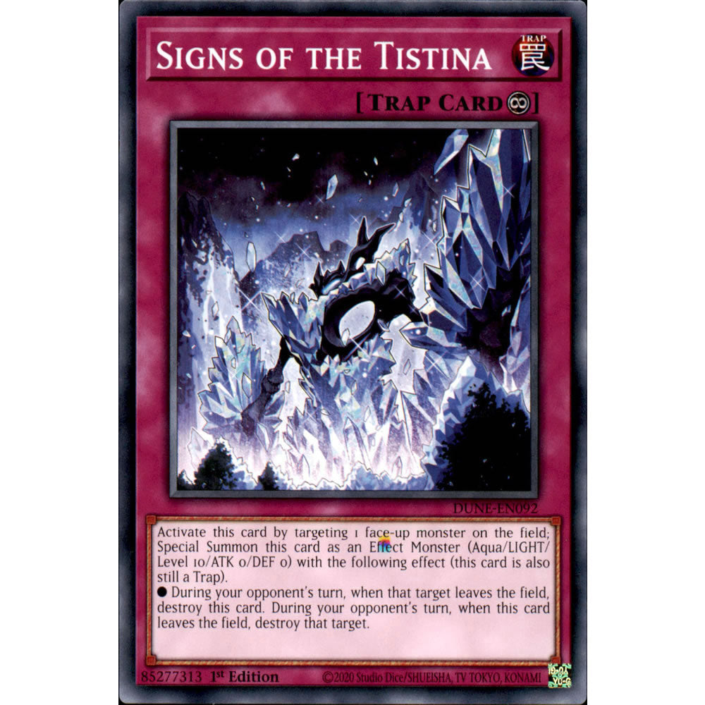 Signs of the Tistina DUNE-EN092 Yu-Gi-Oh! Card from the Duelist Nexus Set