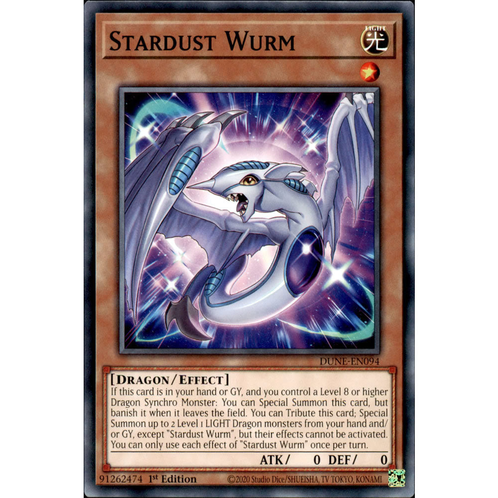 Stardust Wurm DUNE-EN094 Yu-Gi-Oh! Card from the Duelist Nexus Set
