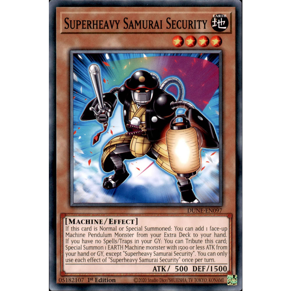 Superheavy Samurai Security DUNE-EN097 Yu-Gi-Oh! Card from the Duelist Nexus Set
