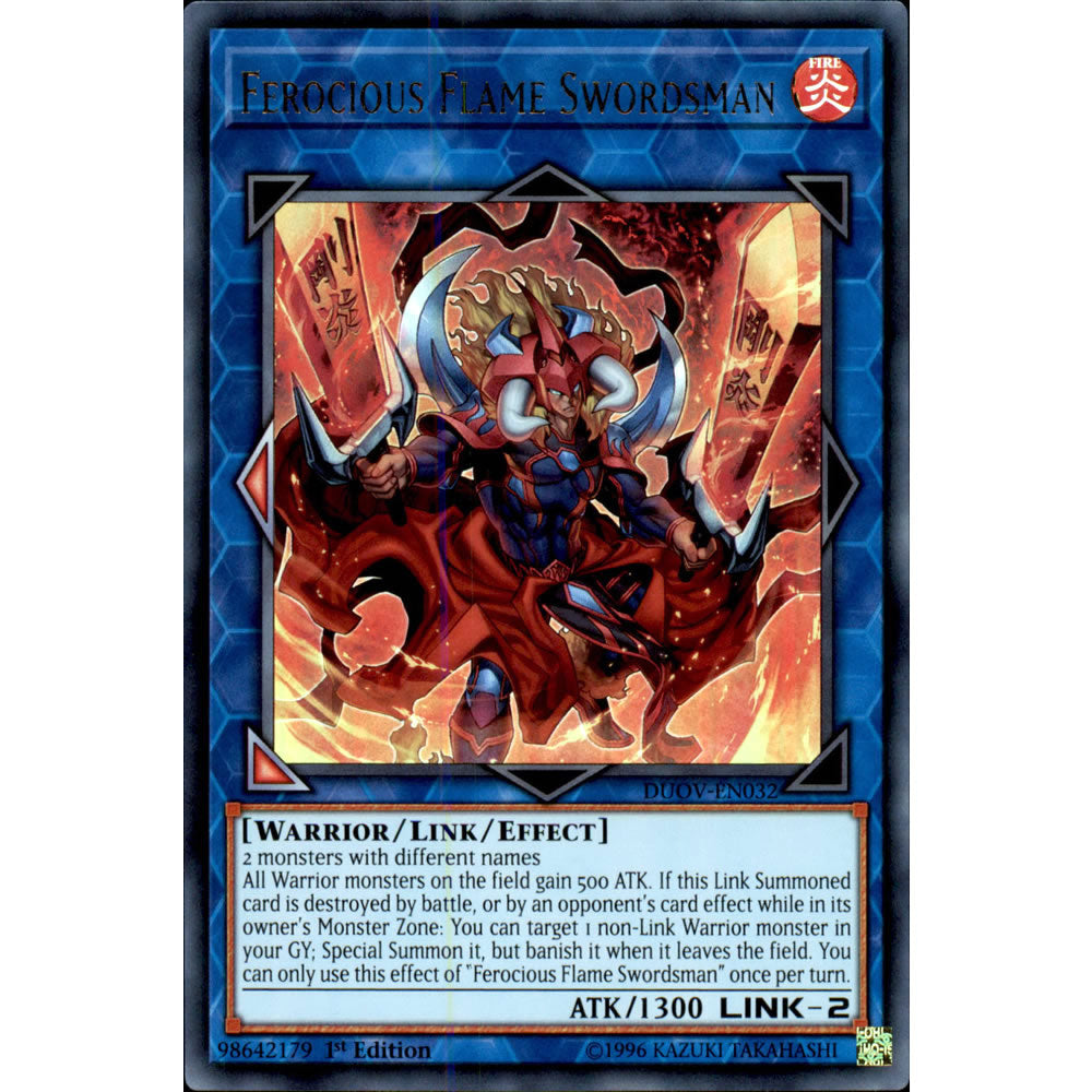 Ferocious Flame Swordsman DUOV-EN032 Yu-Gi-Oh! Card from the Duel Overload Set
