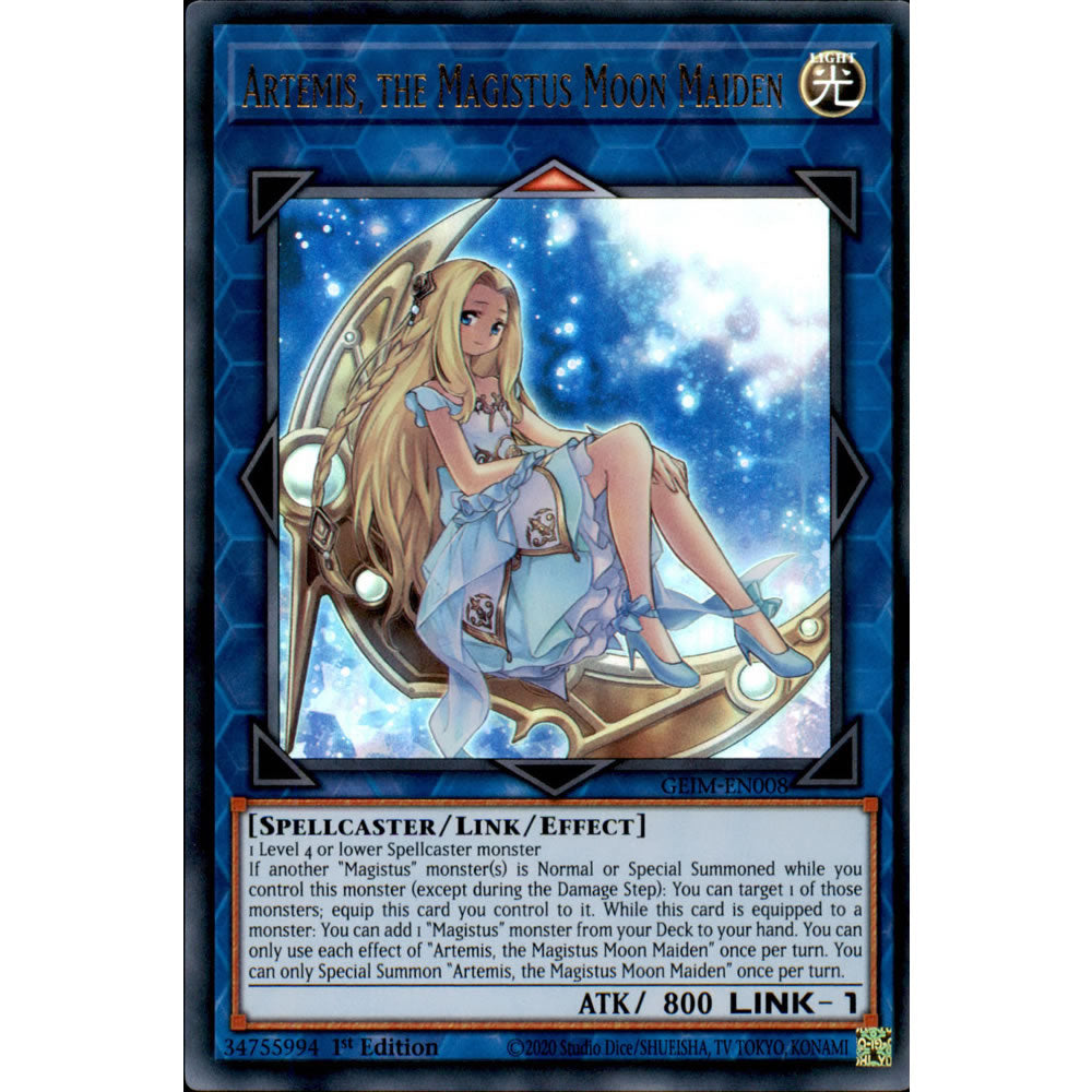Artemis, the Magistus Moon Maiden GEIM-EN008 Yu-Gi-Oh! Card from the Genesis Impact Set