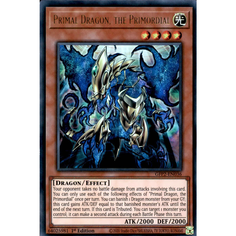 Primal Dragon, the Primordial GFP2-EN036 Yu-Gi-Oh! Card from the Ghosts From the Past: The 2nd Haunting Set