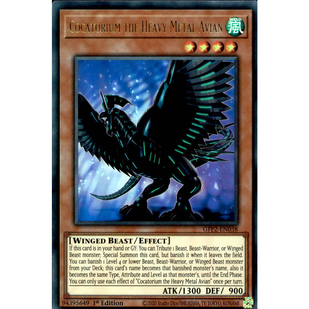 Cocatorium the Heavy Metal Avian GFP2-EN038 Yu-Gi-Oh! Card from the Ghosts From the Past: The 2nd Haunting Set