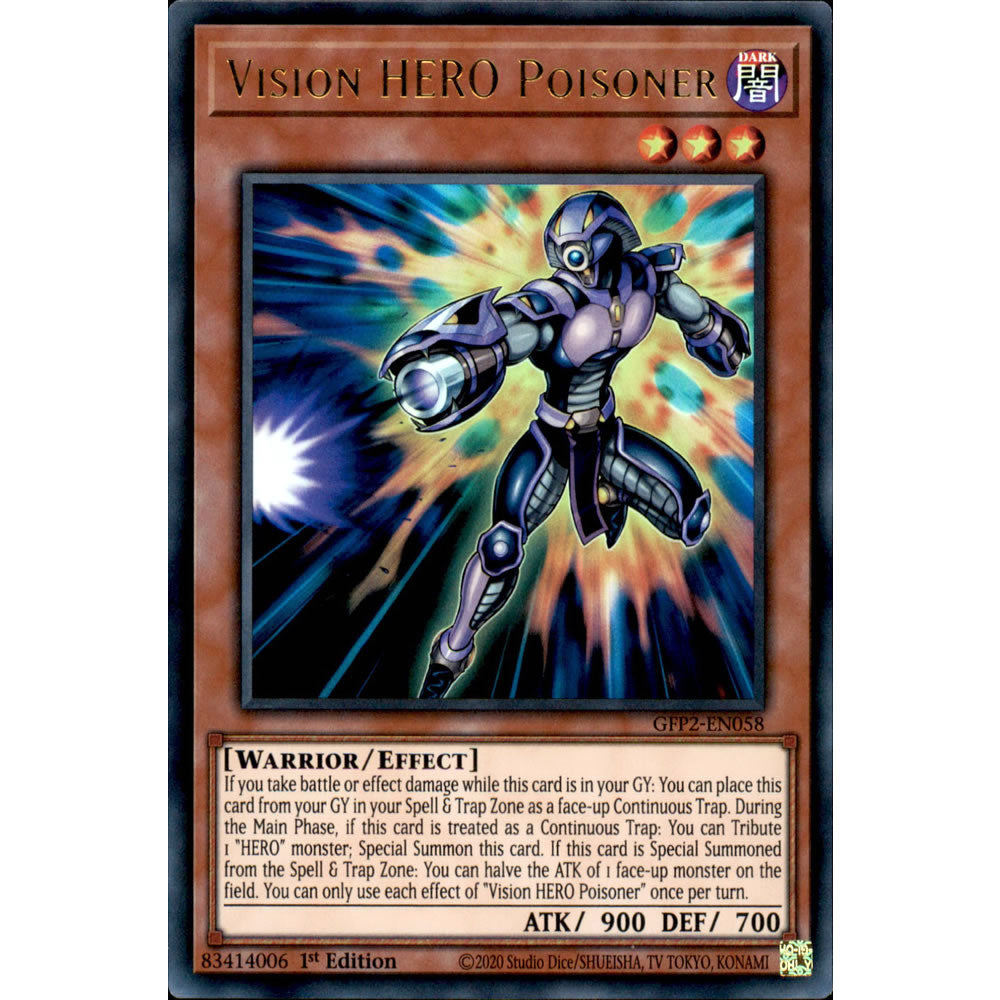 Vision HERO Poisoner GFP2-EN058 Yu-Gi-Oh! Card from the Ghosts From the Past: The 2nd Haunting Set
