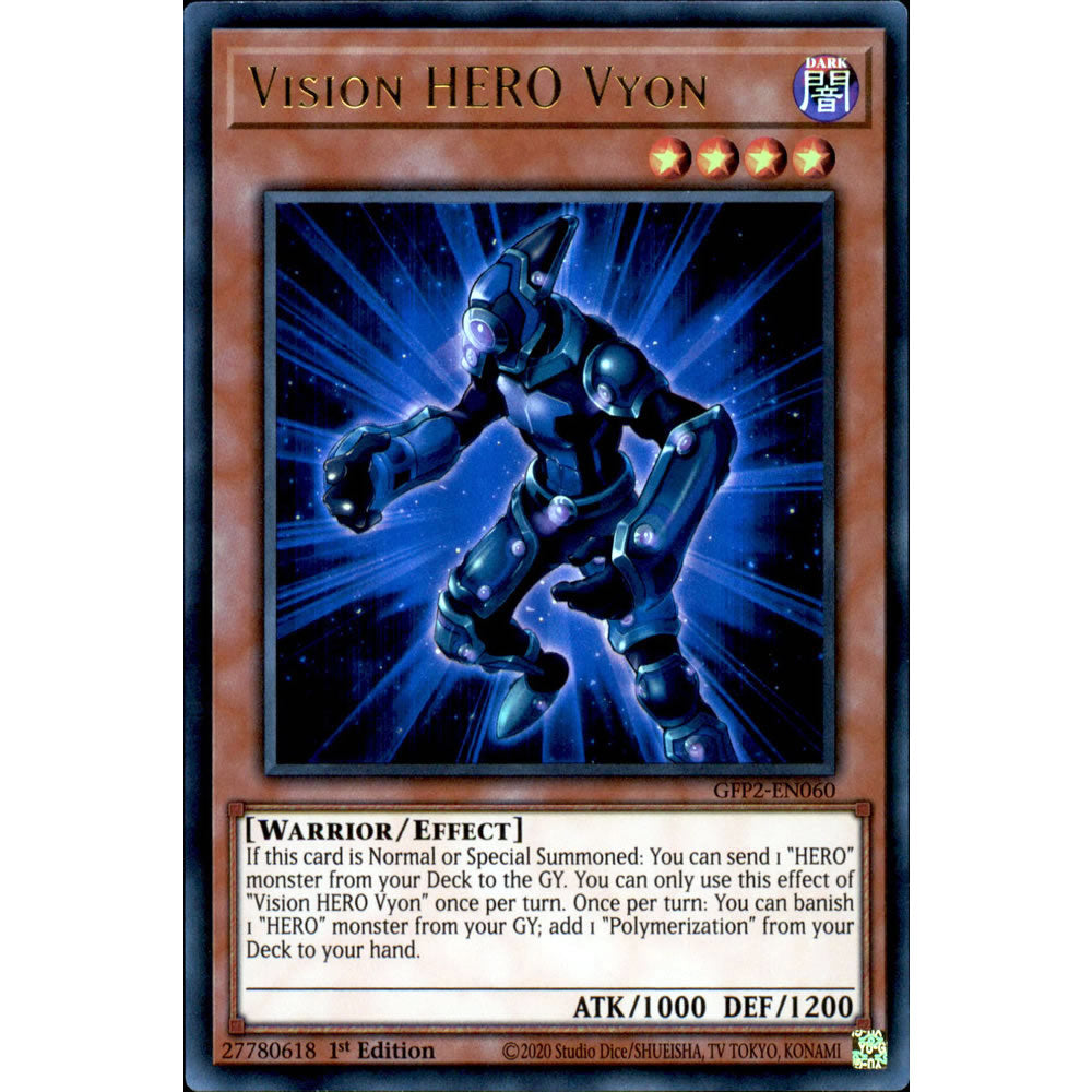 Vision HERO Vyon GFP2-EN060 Yu-Gi-Oh! Card from the Ghosts From the Past: The 2nd Haunting Set