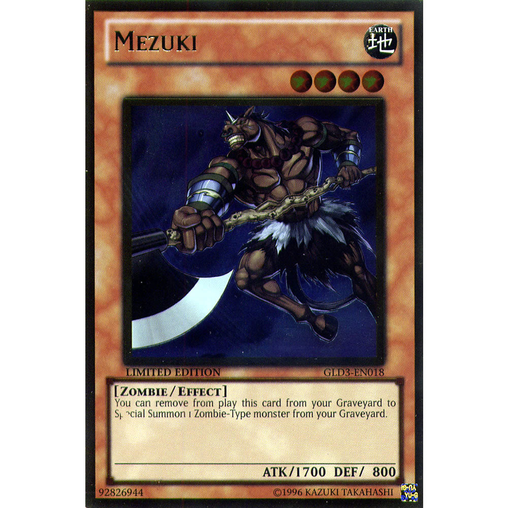 Mezuki GLD3-EN018 Yu-Gi-Oh! Card from the Gold Series 3 Set