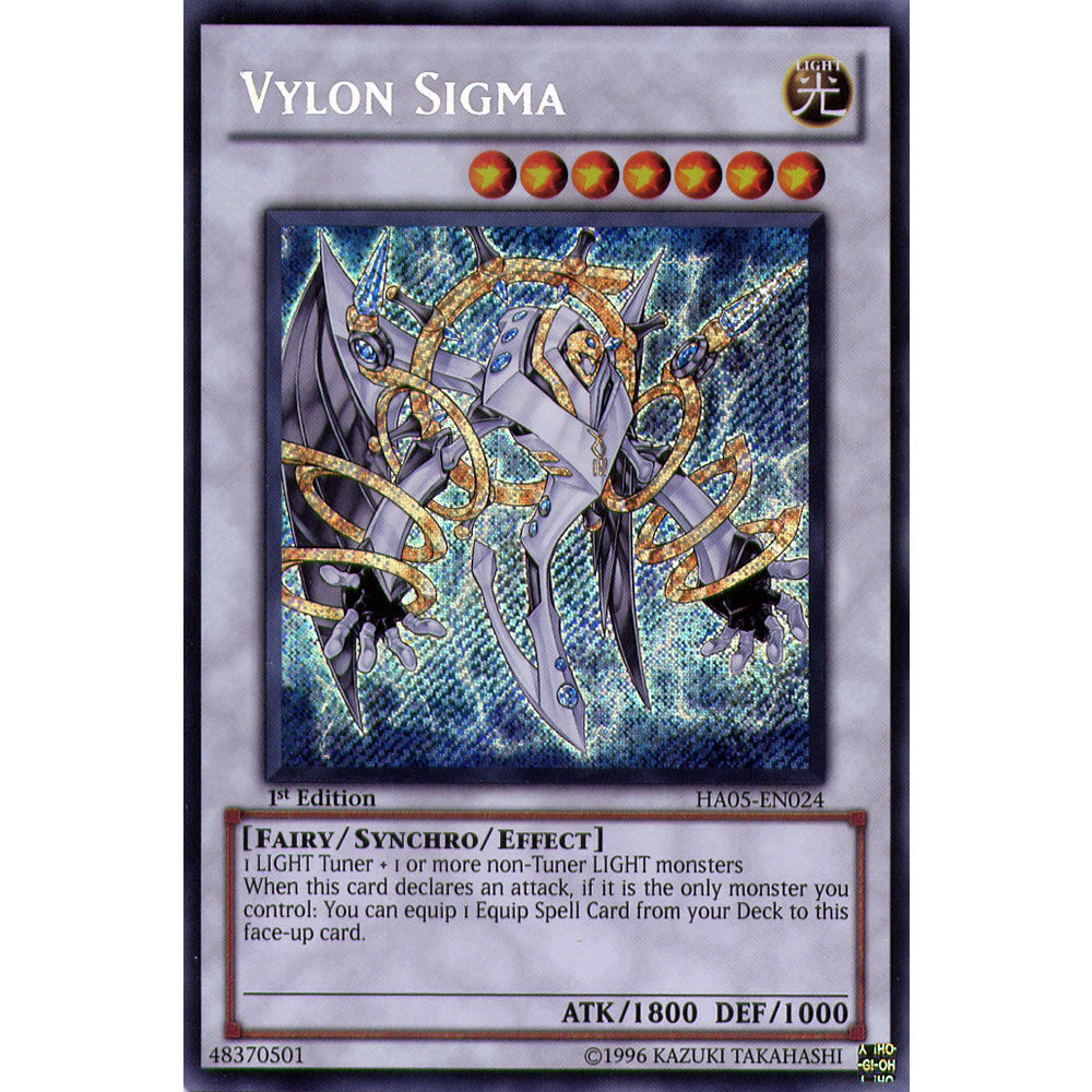 Vylon Sigma HA05-EN024 Yu-Gi-Oh! Card from the Hidden Arsenal 5: Steelswarm Invasion Set