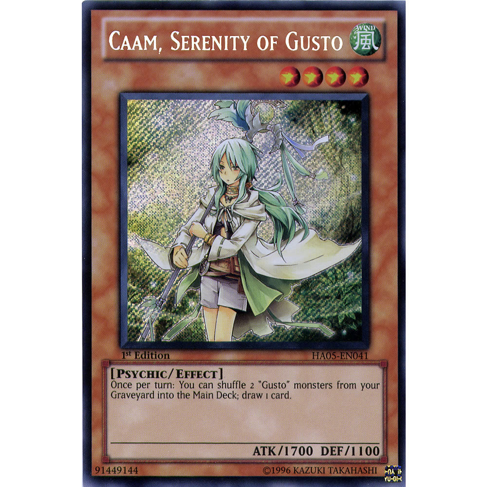 Caam, Serenity of Gusto HA05-EN041 Yu-Gi-Oh! Card from the Hidden Arsenal 5: Steelswarm Invasion Set