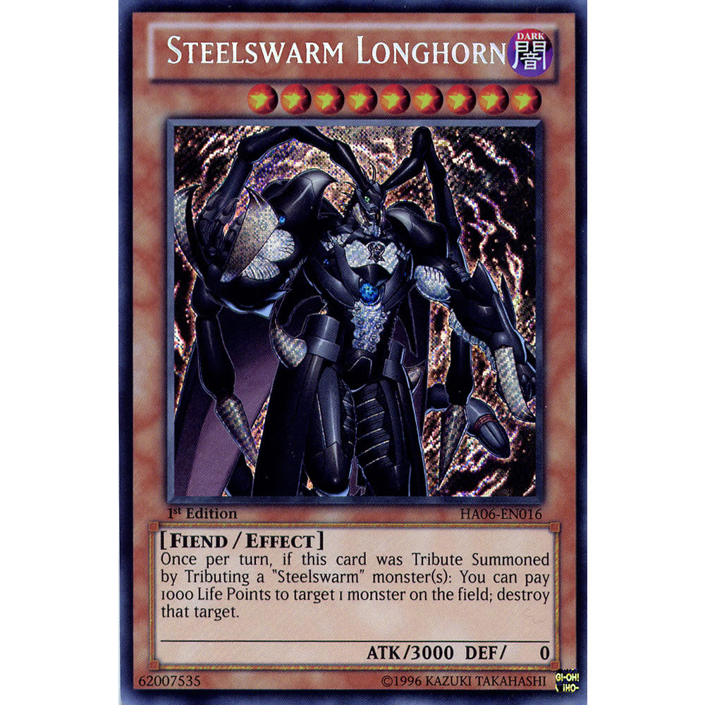 Steelswarm Longhorn HA06-EN016 Yu-Gi-Oh! Card from the Hidden Arsenal 6: Omega Xyz Set