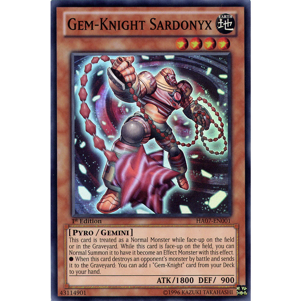 Gem-Knight Sardonyx HA07-EN001 Yu-Gi-Oh! Card from the Hidden Arsenal 7: Knight of Stars Set