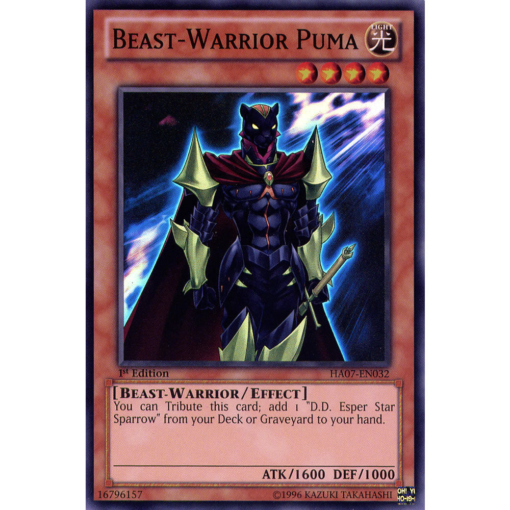 Beast-Warrior Puma HA07-EN032 Yu-Gi-Oh! Card from the Hidden Arsenal 7: Knight of Stars Set
