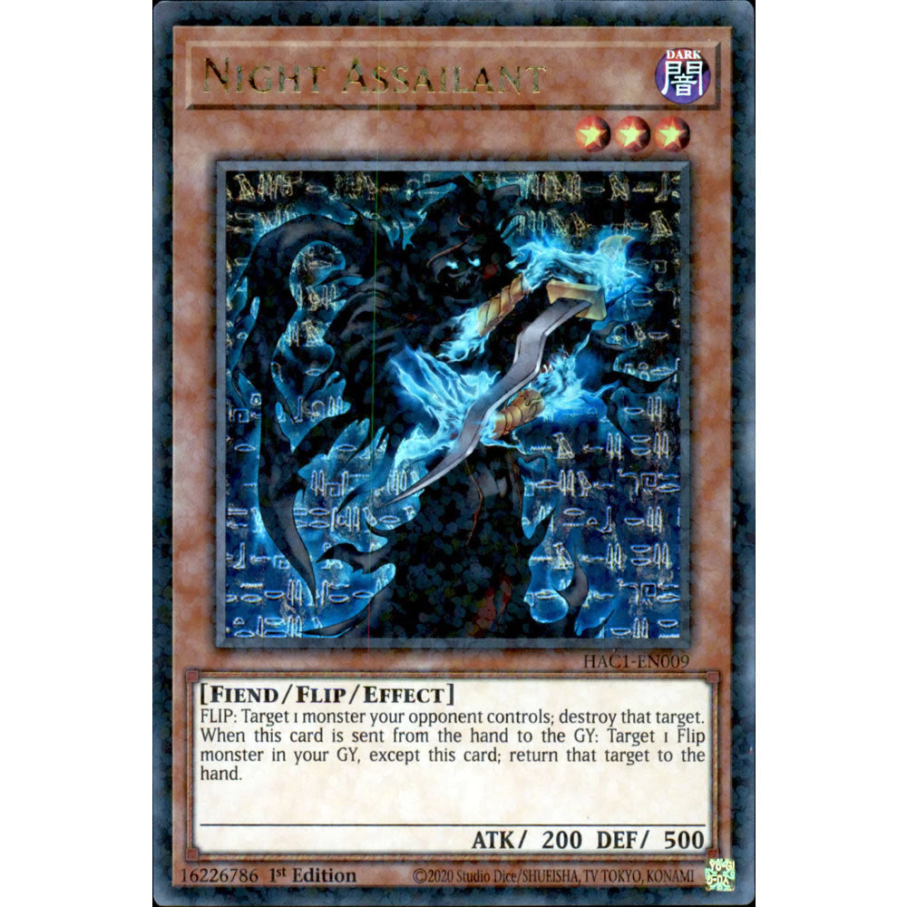 Night Assailant HAC1-EN009 Yu-Gi-Oh! Card from the Hidden Arsenal: Chapter 1 Set