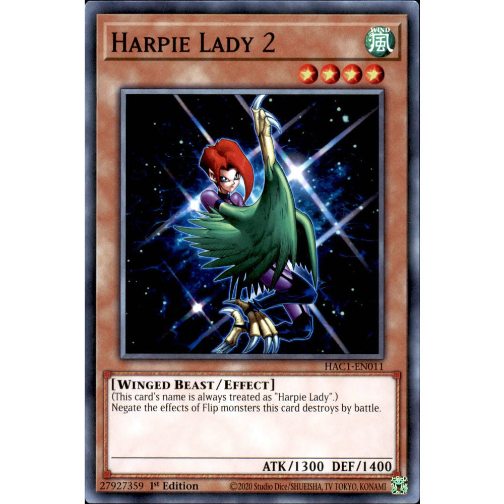 Harpie Lady 2 HAC1-EN011 Yu-Gi-Oh! Card from the Hidden Arsenal: Chapter 1 Set