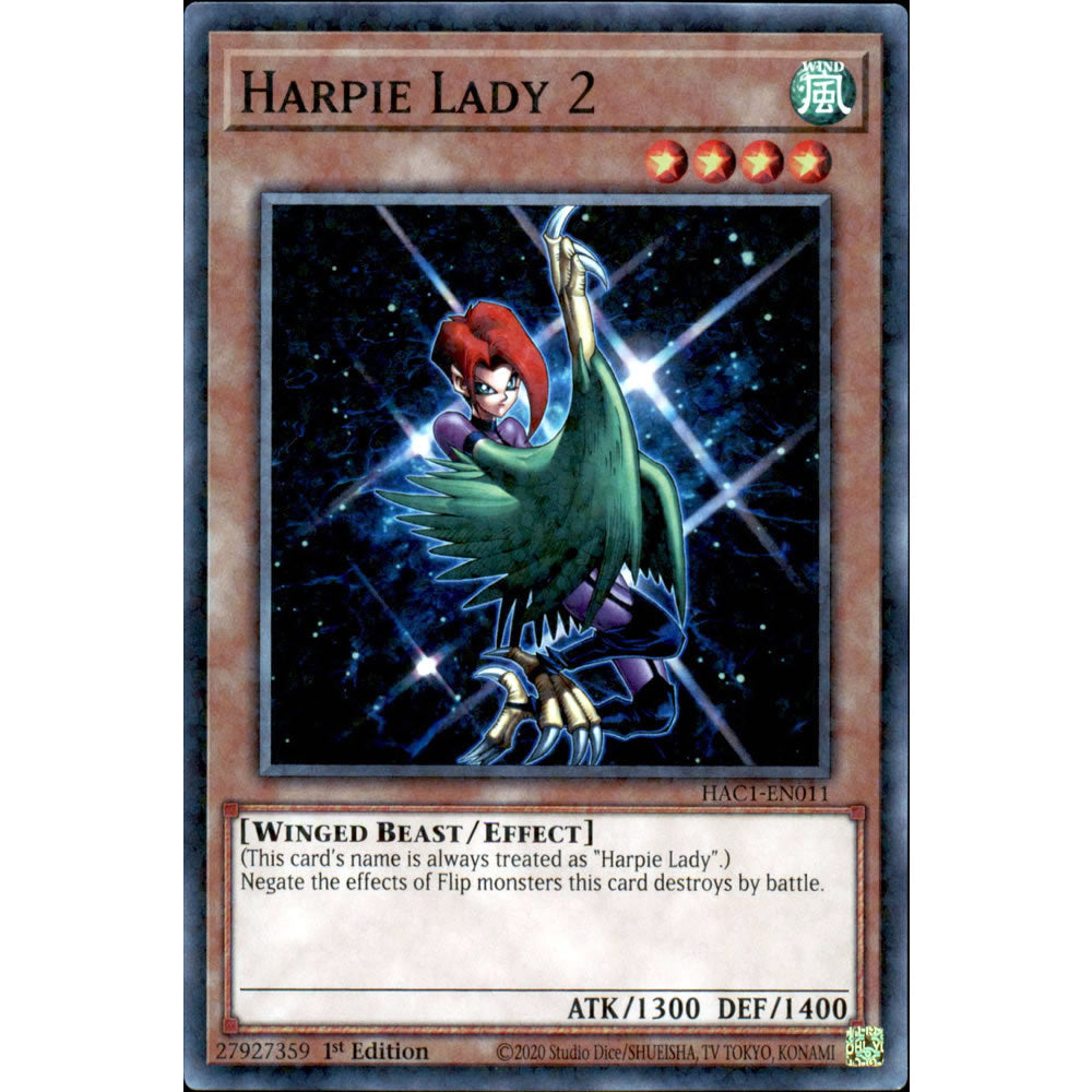 Harpie Lady 2 HAC1-EN011 Yu-Gi-Oh! Card from the Hidden Arsenal: Chapter 1 Set