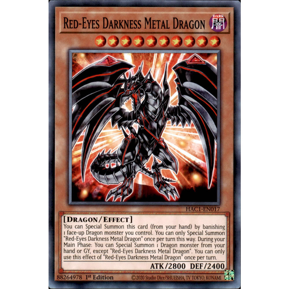 Red-Eyes Darkness Metal Dragon HAC1-EN017 Yu-Gi-Oh! Card from the Hidden Arsenal: Chapter 1 Set