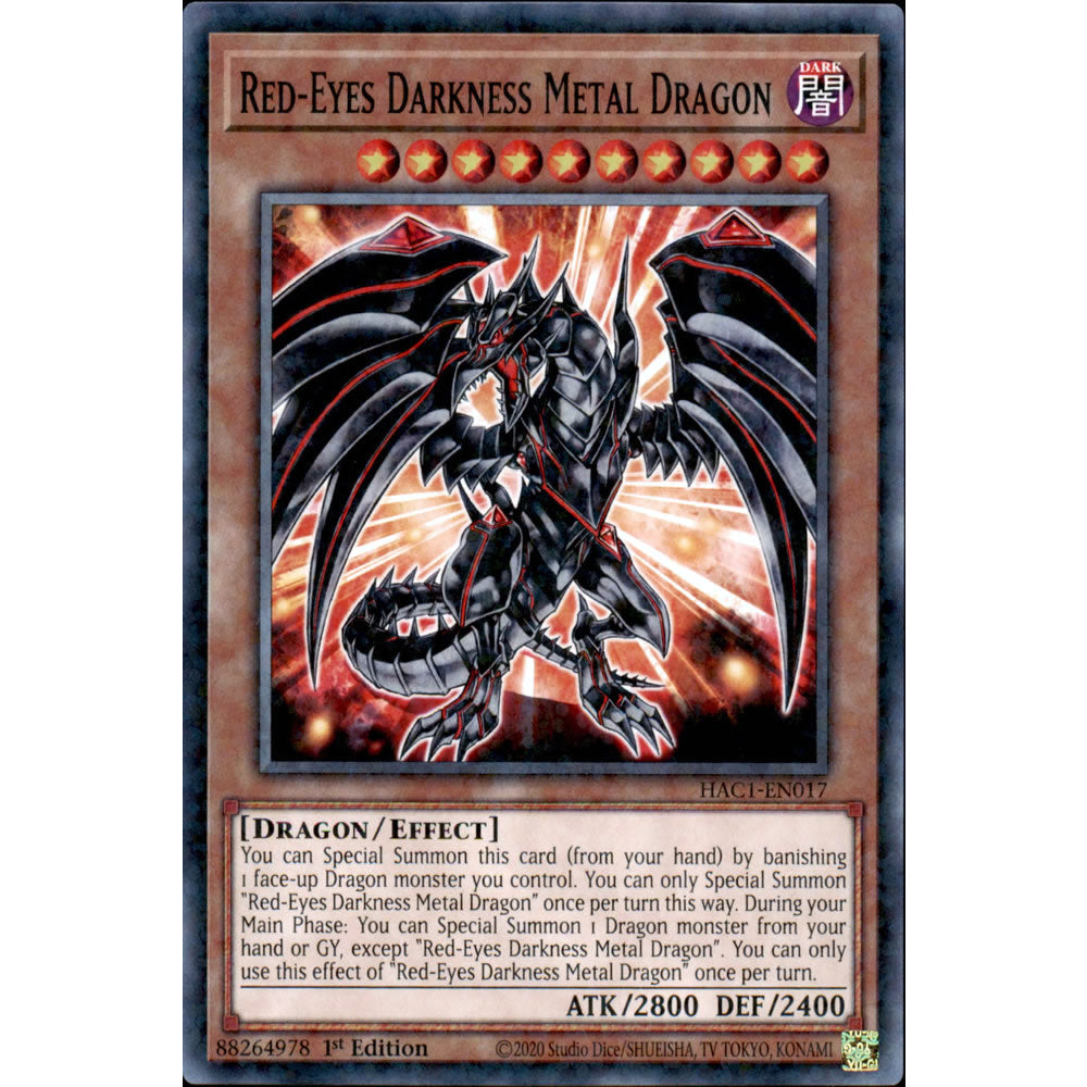 Red-Eyes Darkness Metal Dragon HAC1-EN017 Yu-Gi-Oh! Card from the Hidden Arsenal: Chapter 1 Set