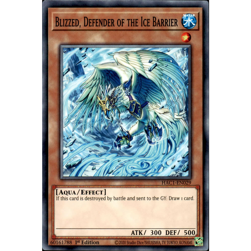 Blizzed, Defender of the Ice Barrier HAC1-EN029 Yu-Gi-Oh! Card from the Hidden Arsenal: Chapter 1 Set