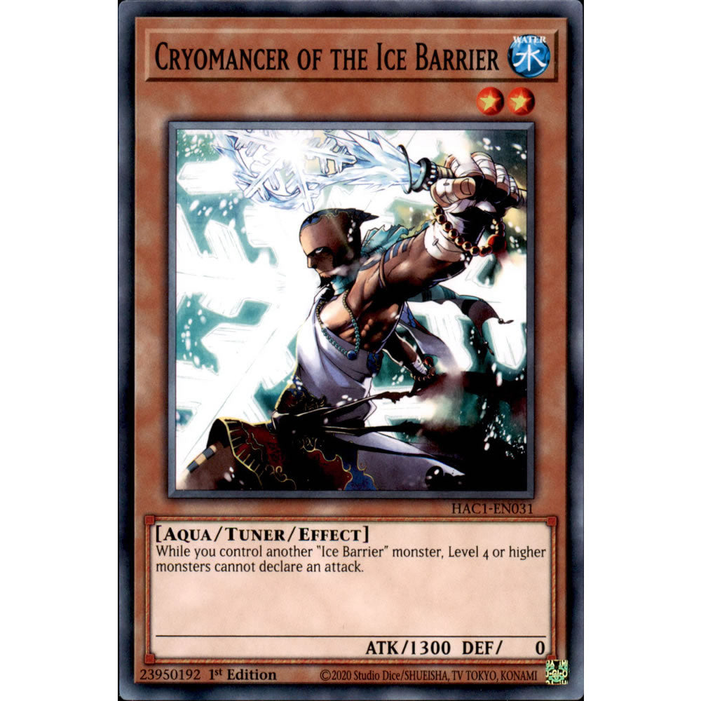 Cryomancer of the Ice Barrier HAC1-EN031 Yu-Gi-Oh! Card from the Hidden Arsenal: Chapter 1 Set