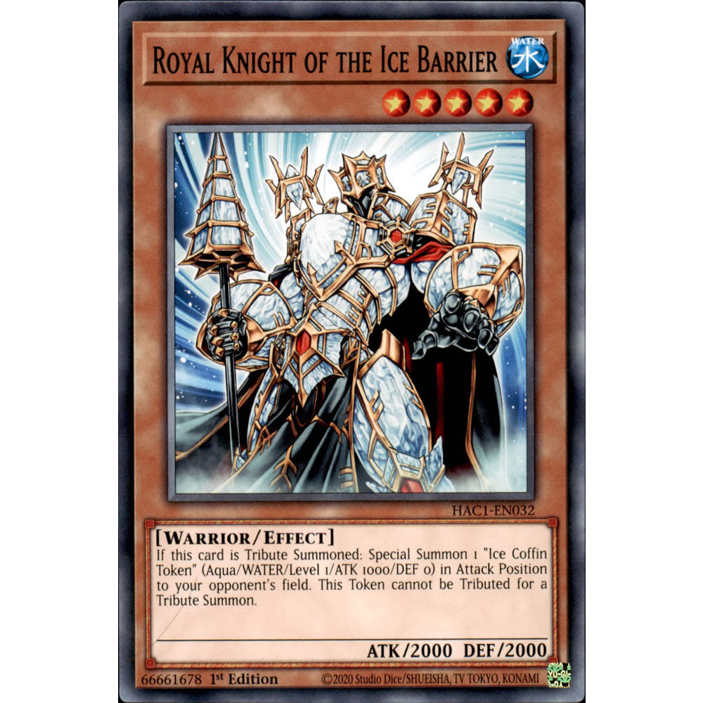 Royal Knight of the Ice Barrier HAC1-EN032 Yu-Gi-Oh! Card from the Hidden Arsenal: Chapter 1 Set