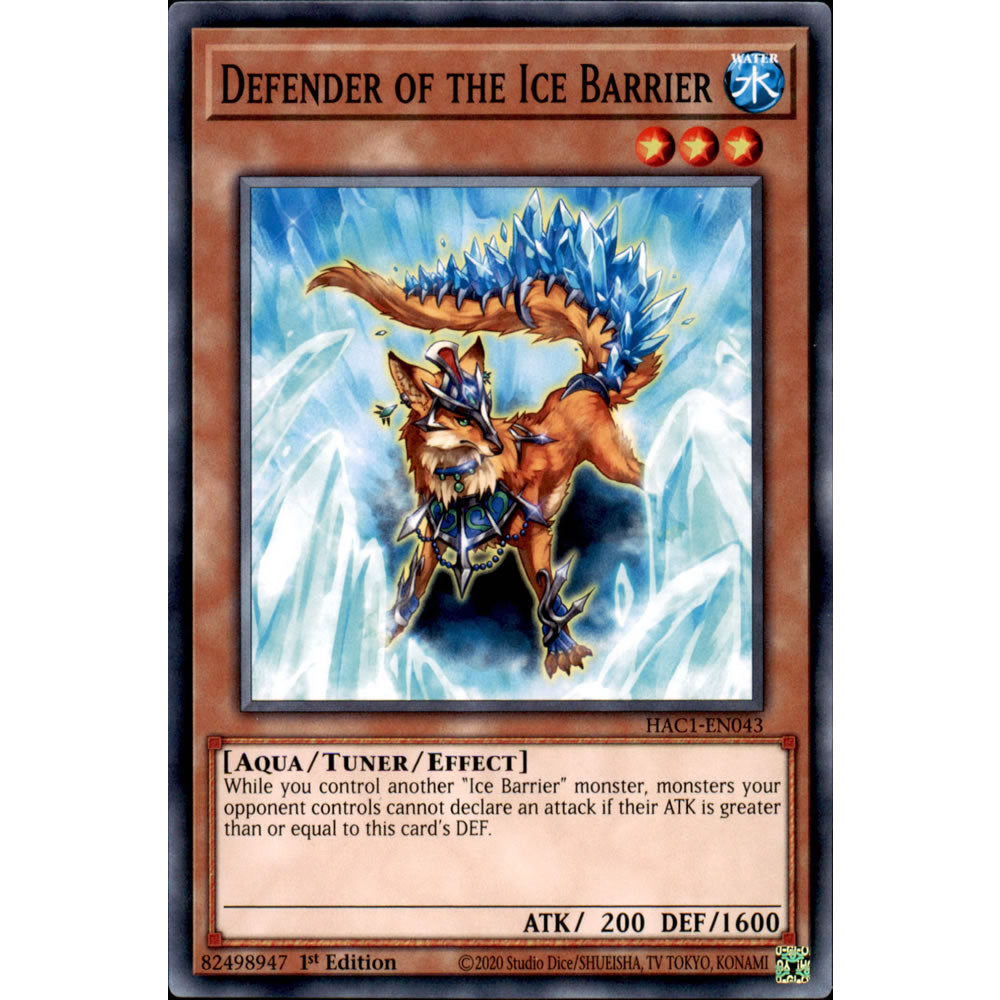 Defender of the Ice Barrier HAC1-EN043 Yu-Gi-Oh! Card from the Hidden Arsenal: Chapter 1 Set