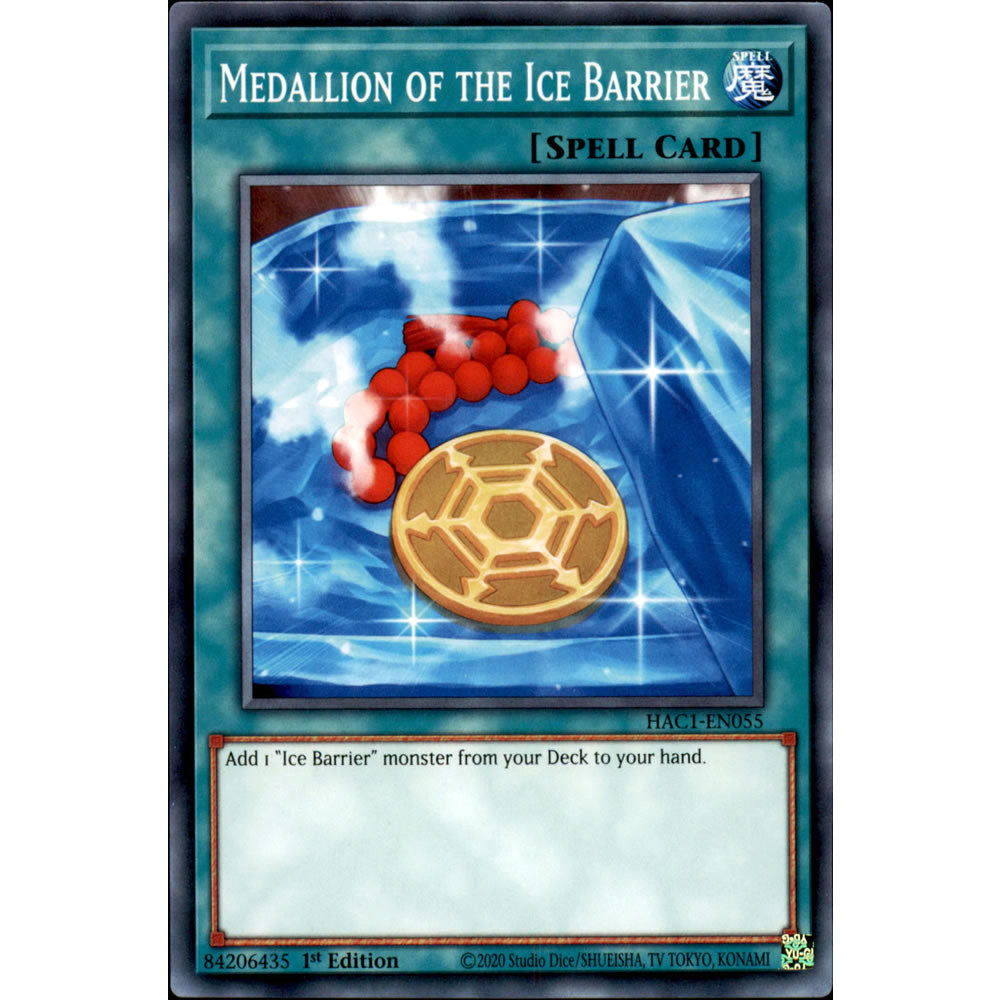Medallion of the Ice Barrier HAC1-EN055 Yu-Gi-Oh! Card from the Hidden Arsenal: Chapter 1 Set