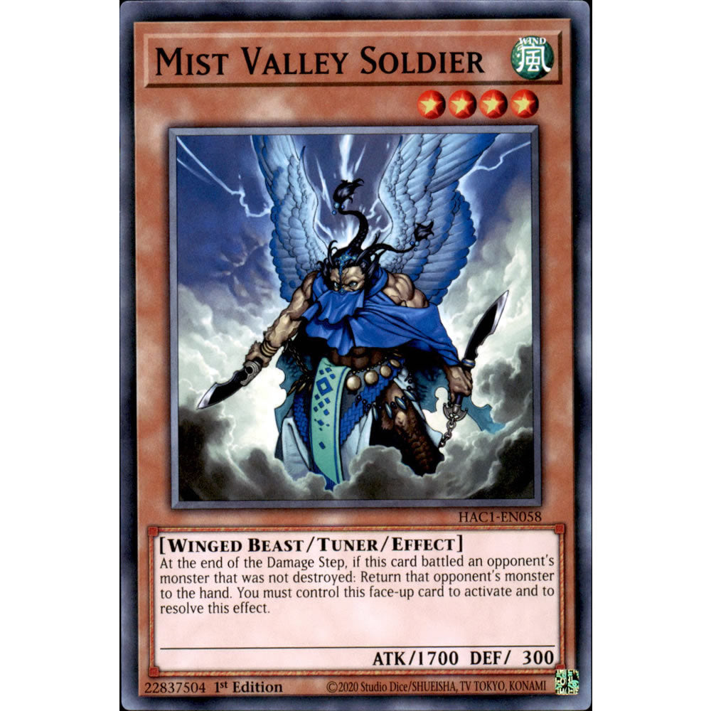 Mist Valley Soldier HAC1-EN058 Yu-Gi-Oh! Card from the Hidden Arsenal: Chapter 1 Set