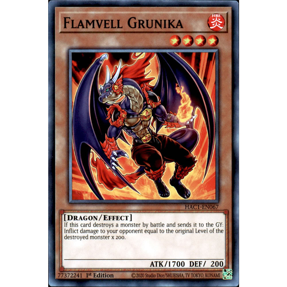Flamvell Grunika HAC1-EN067 Yu-Gi-Oh! Card from the Hidden Arsenal: Chapter 1 Set