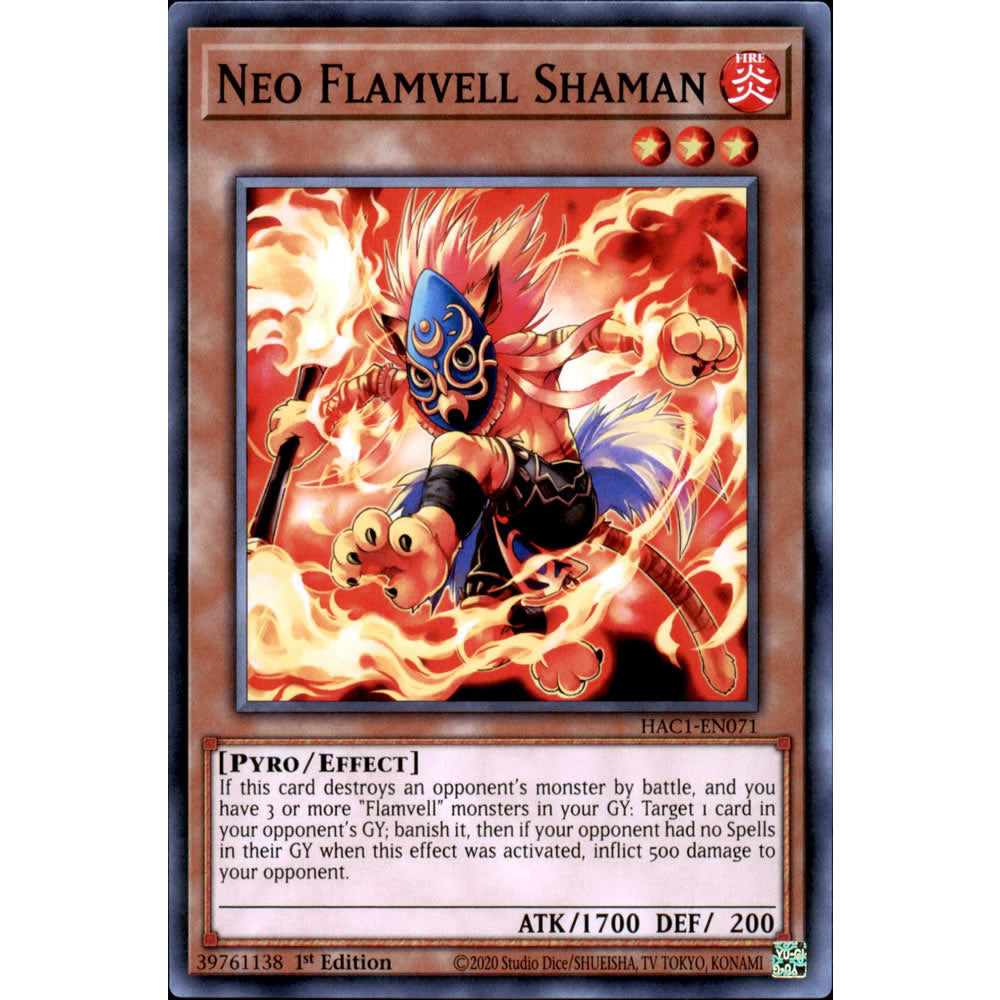 Neo Flamvell Shaman HAC1-EN071 Yu-Gi-Oh! Card from the Hidden Arsenal: Chapter 1 Set