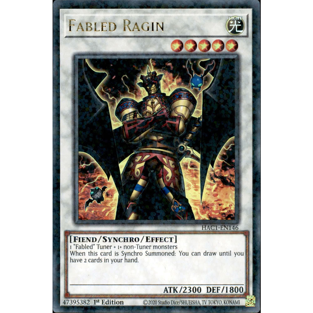 Fabled Ragin HAC1-EN146 Yu-Gi-Oh! Card from the Hidden Arsenal: Chapter 1 Set