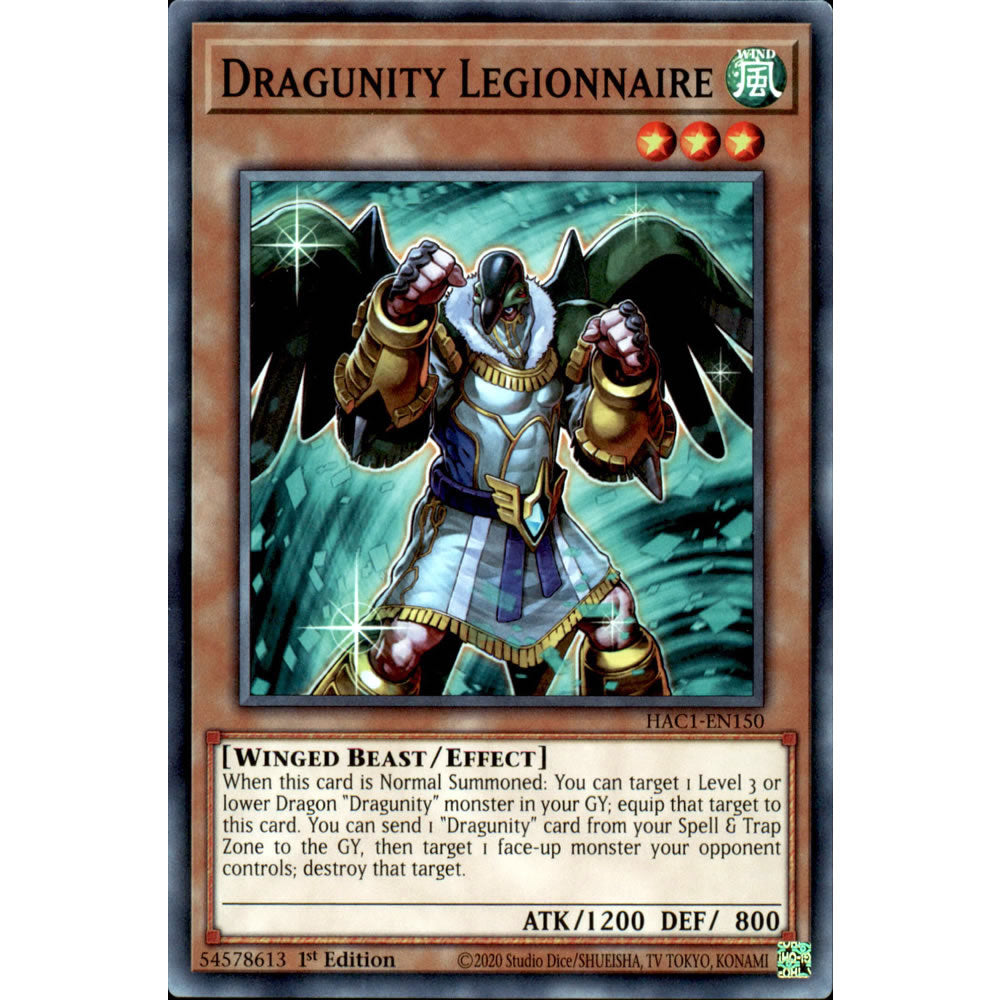 Dragunity Legionnaire HAC1-EN150 Yu-Gi-Oh! Card from the Hidden Arsenal: Chapter 1 Set