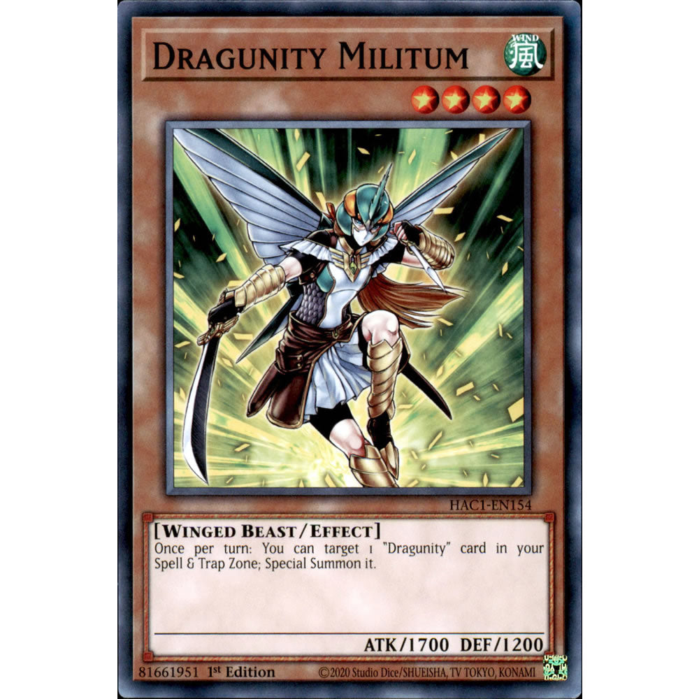 Dragunity Militum HAC1-EN154 Yu-Gi-Oh! Card from the Hidden Arsenal: Chapter 1 Set