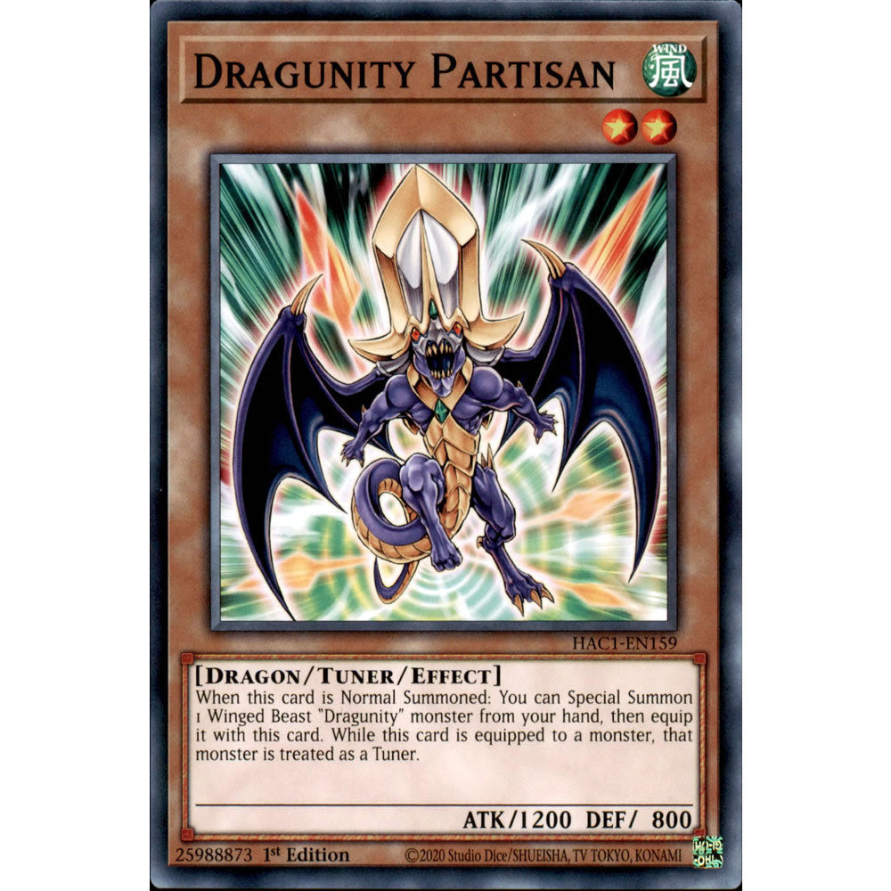 Dragunity Partisan HAC1-EN159 Yu-Gi-Oh! Card from the Hidden Arsenal: Chapter 1 Set