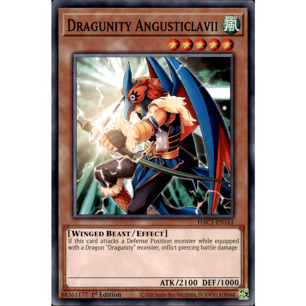 Dragunity Angusticlavii HAC1-EN161 Yu-Gi-Oh! Card from the Hidden Arsenal: Chapter 1 Set