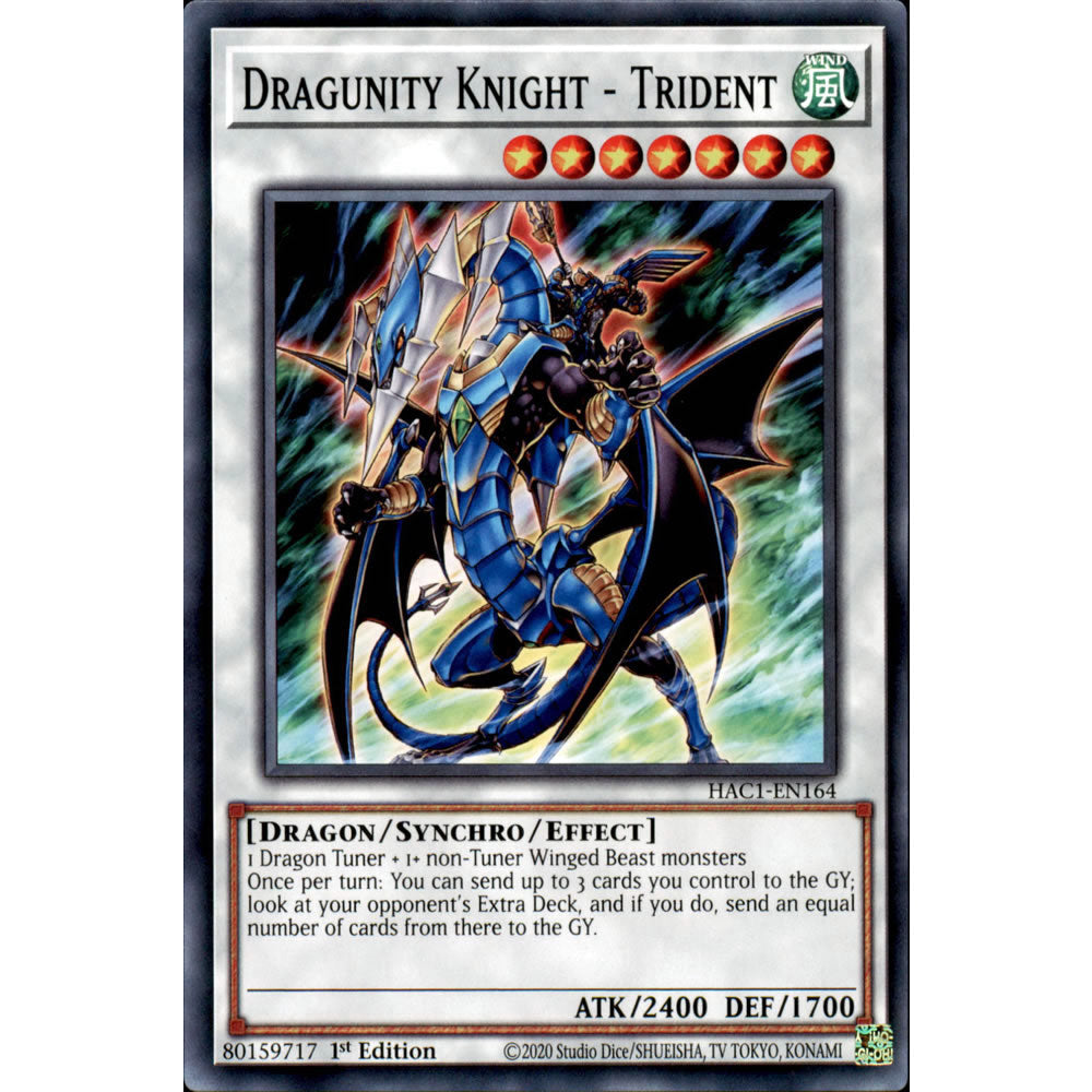 Dragunity Knight - Trident HAC1-EN164 Yu-Gi-Oh! Card from the Hidden Arsenal: Chapter 1 Set