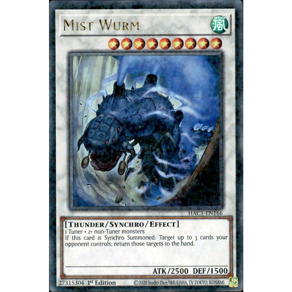 Mist Wurm HAC1-EN166 Yu-Gi-Oh! Card from the Hidden Arsenal: Chapter 1 Set
