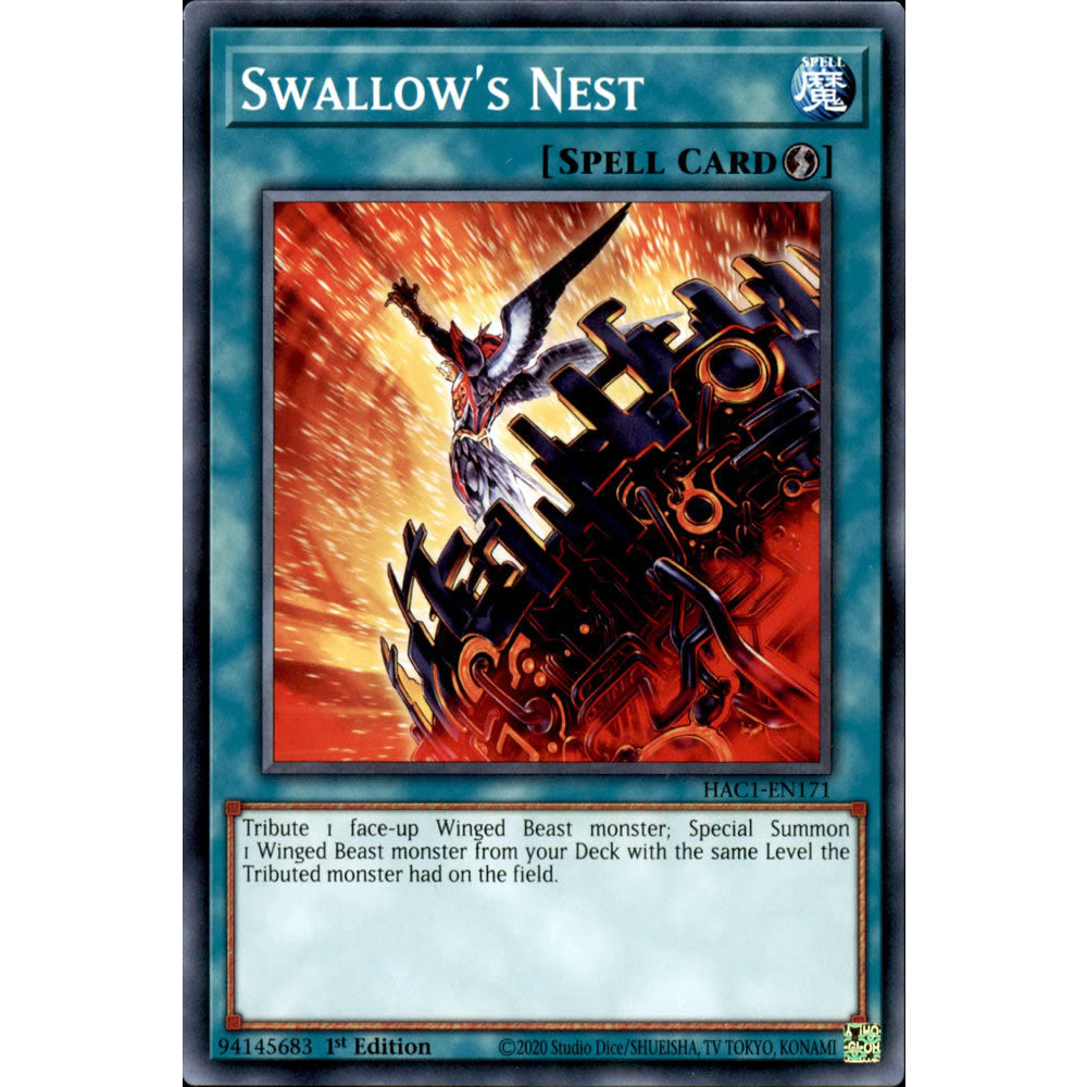 Swallow's Nest HAC1-EN171 Yu-Gi-Oh! Card from the Hidden Arsenal: Chapter 1 Set
