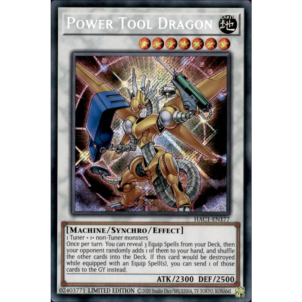 Power Tool Dragon HAC1-EN177 Yu-Gi-Oh! Card from the Hidden Arsenal: Chapter 1 Set