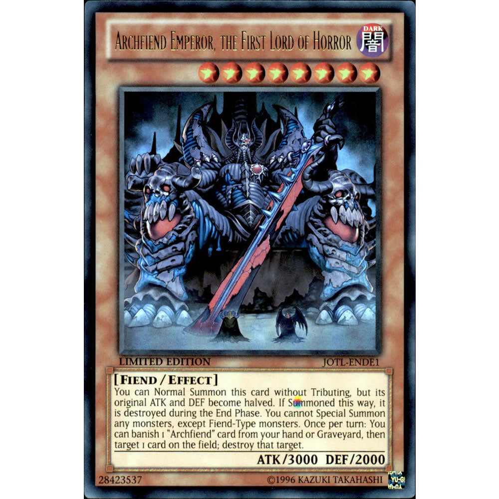 Archfiend Emperor, the First Lord of Horror JOTL-ENDE1 Yu-Gi-Oh! Card from the Judgment of the Light: Deluxe Edition Set