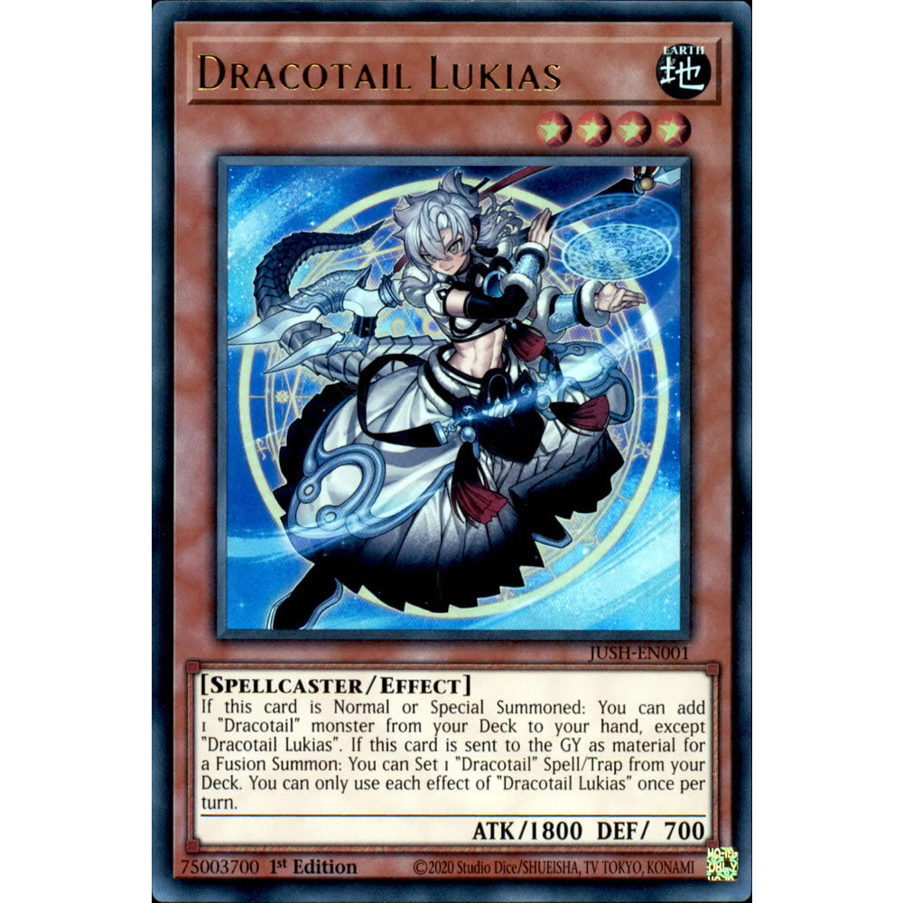 Dracotail Lukias JUSH-EN001 Yu-Gi-Oh! Card from the Justice Hunters Set