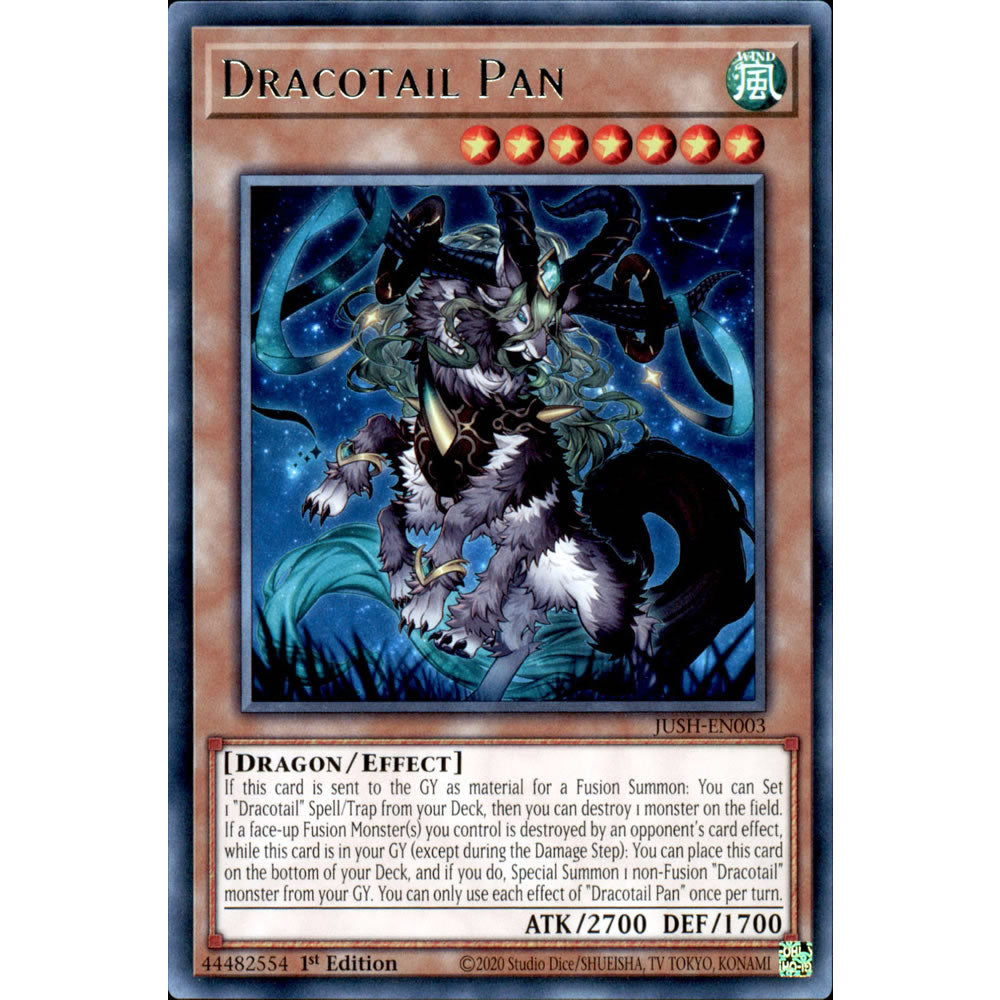 Dracotail Pan JUSH-EN003 Yu-Gi-Oh! Card from the Justice Hunters Set