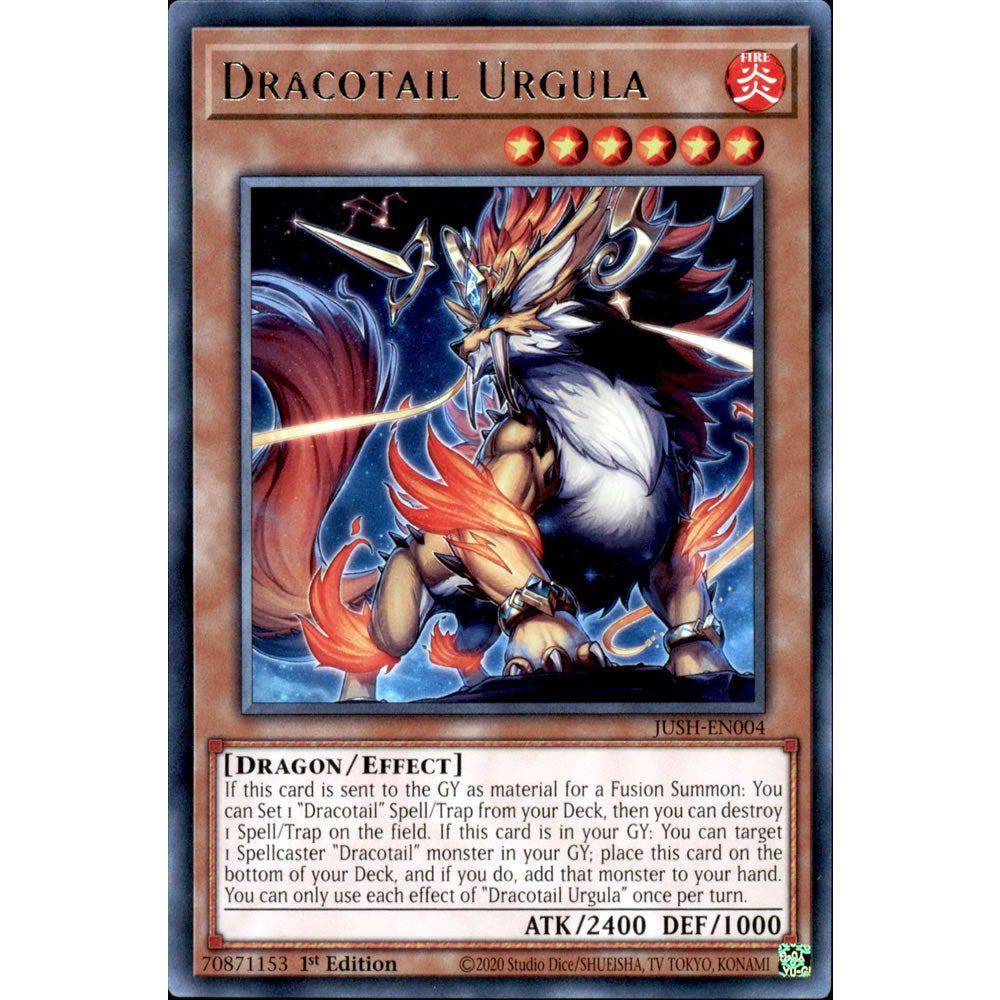 Dracotail Urgula JUSH-EN004 Yu-Gi-Oh! Card from the Justice Hunters Set