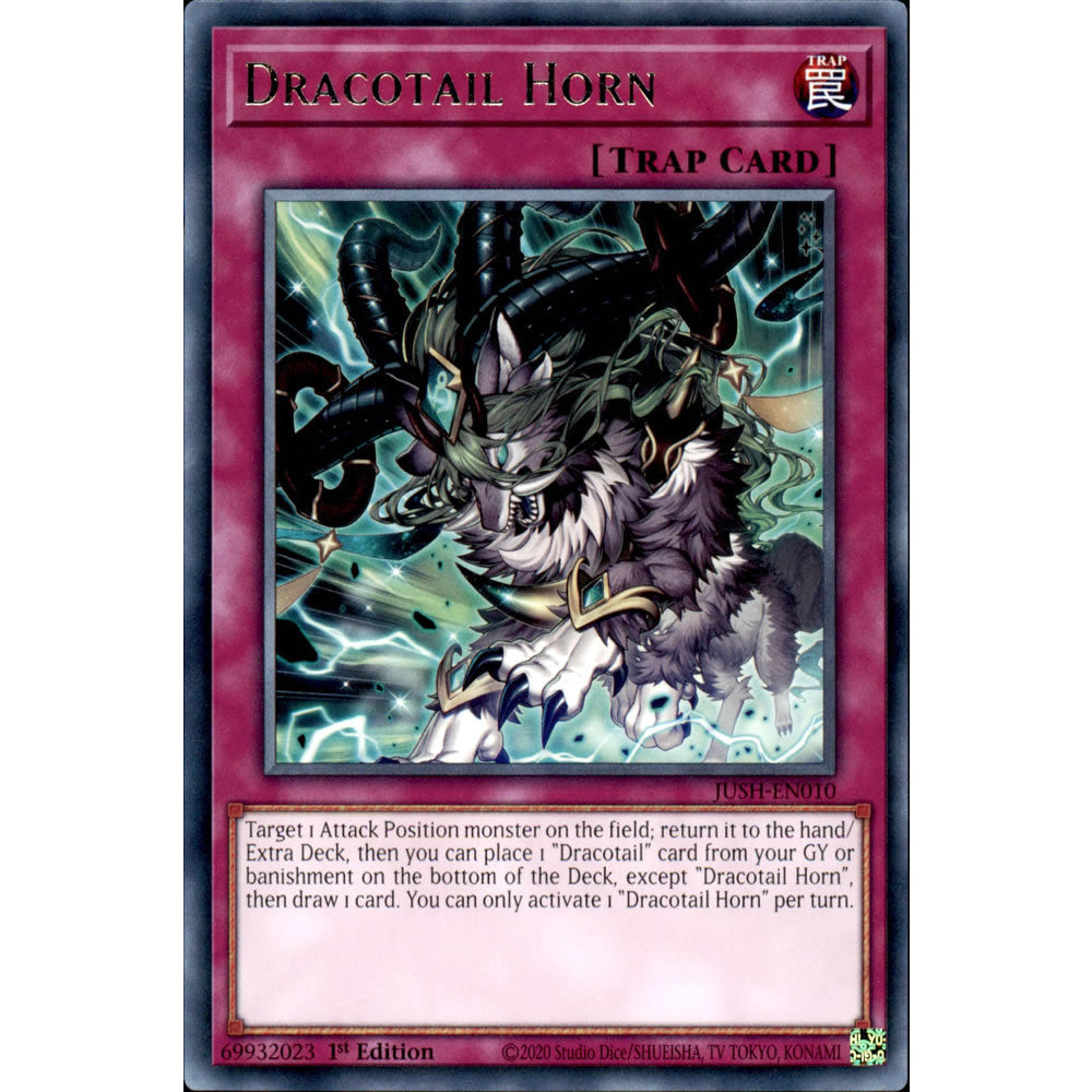 Dracotail Horn JUSH-EN010 Yu-Gi-Oh! Card from the Justice Hunters Set