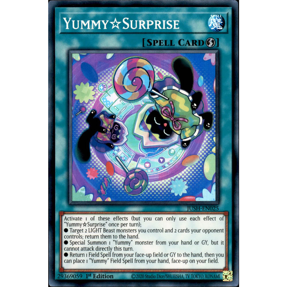 Yummy?Surprise JUSH-EN025 Yu-Gi-Oh! Card from the Justice Hunters Set
