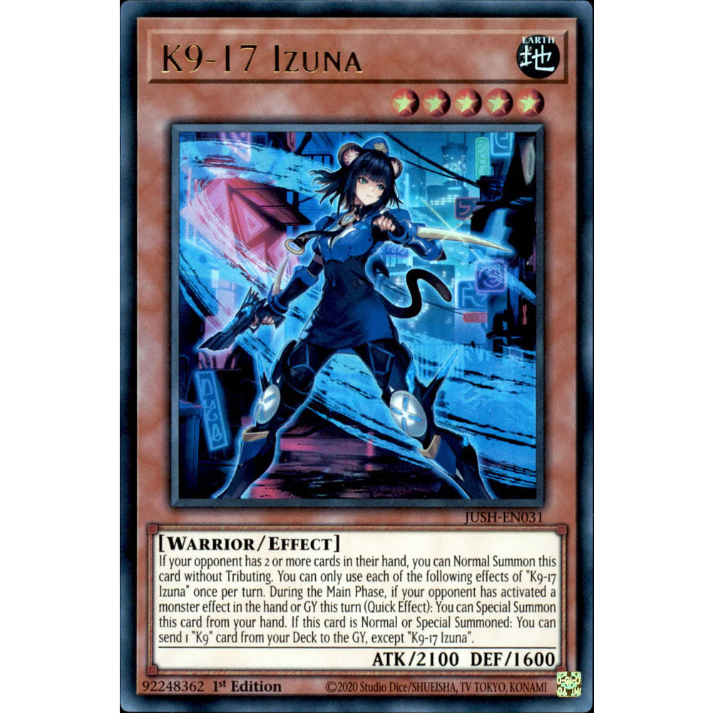 K9-17 Izuna JUSH-EN031 Yu-Gi-Oh! Card from the Justice Hunters Set