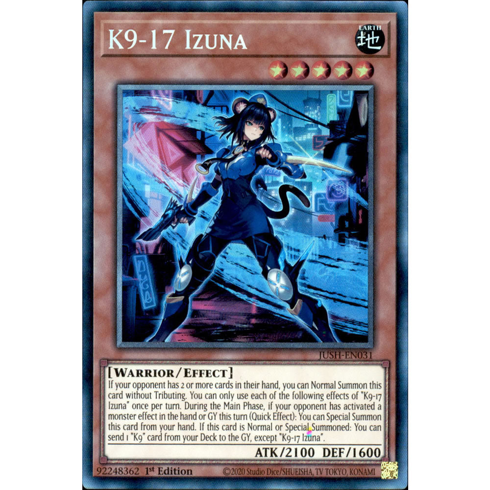 K9-17 Izuna JUSH-EN031 Yu-Gi-Oh! Card from the Justice Hunters Set
