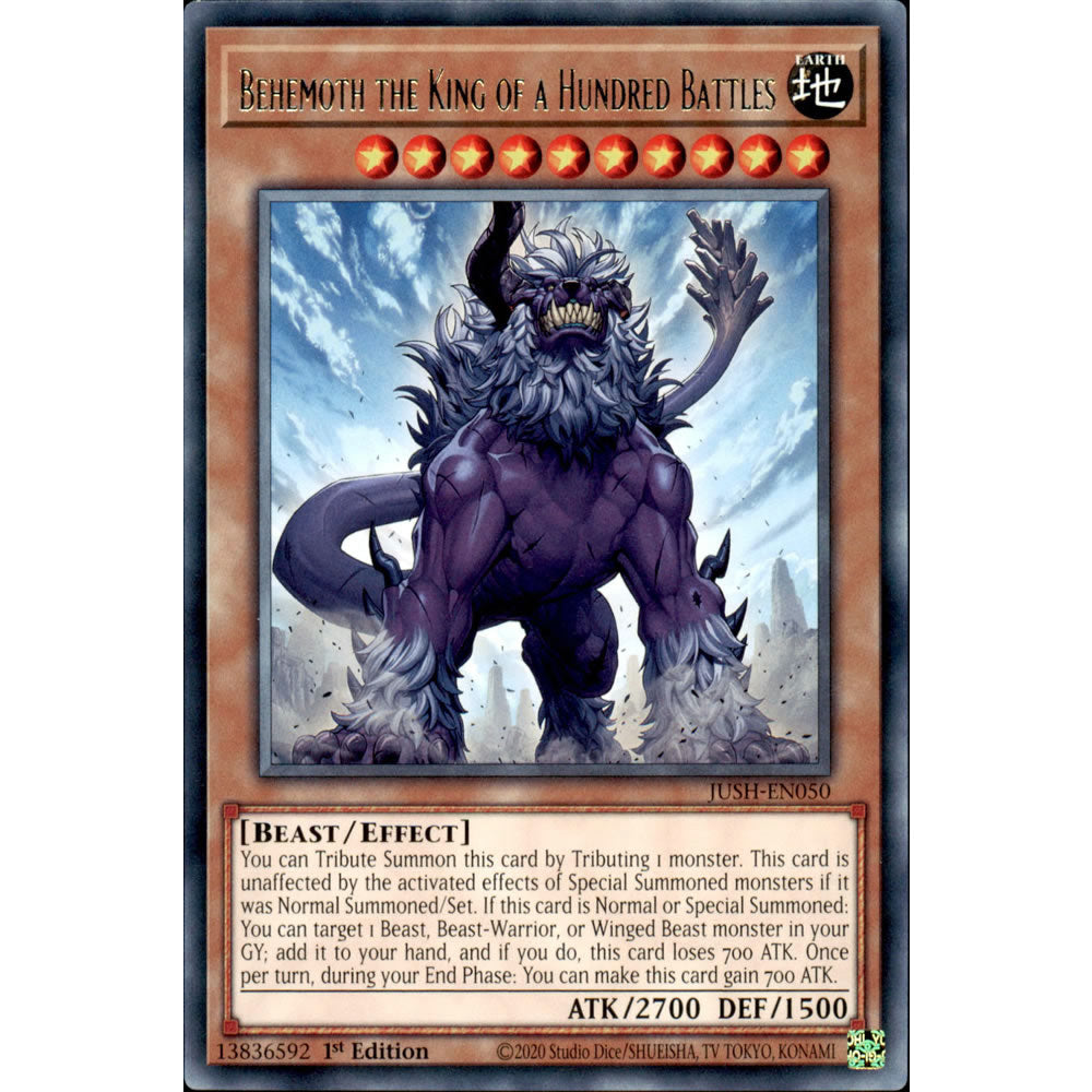 Behemoth the King of a Hundred Battles JUSH-EN050 Yu-Gi-Oh! Card from the Justice Hunters Set