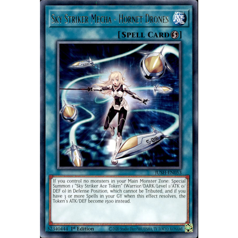 Sky Striker Mecha - Hornet Drones JUSH-EN053 Yu-Gi-Oh! Card from the Justice Hunters Set