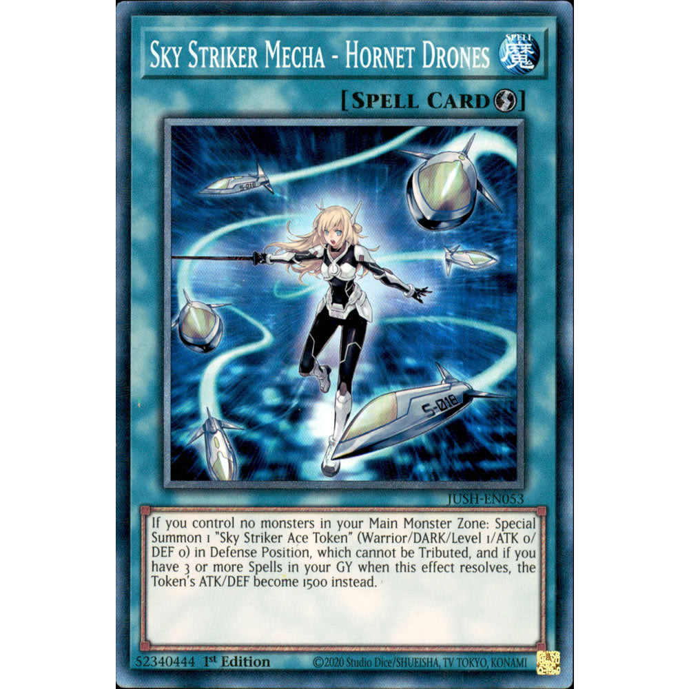 Sky Striker Mecha - Hornet Drones JUSH-EN053 Yu-Gi-Oh! Card from the Justice Hunters Set