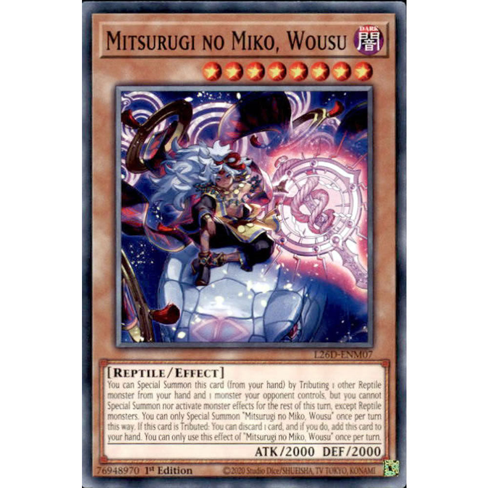 Mitsurugi no Miko, Wousu L26D-ENM07 Yu-Gi-Oh! Card from the Legendary Modern Decks 2026 Set